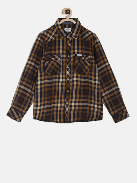 

Pepe Jeans Boys Black & Yellow Checked Casual Shirt