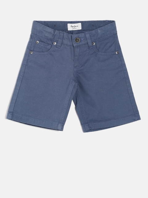 

Pepe Jeans Boys Blue Solid Regular Fit Denim Shorts