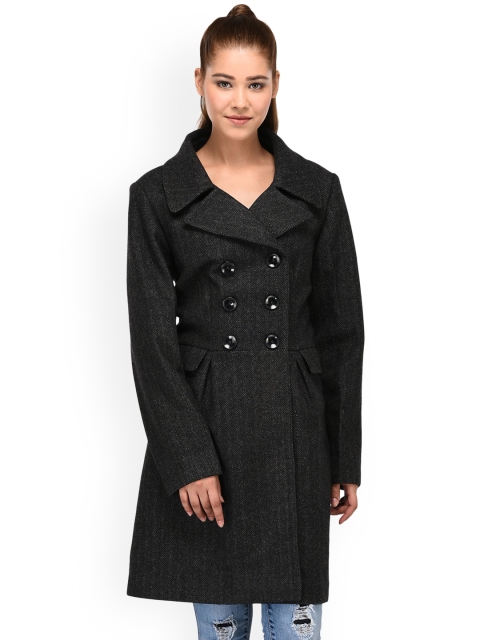 

Owncraft Women Charcoal Grey Double Breasted Overcoat