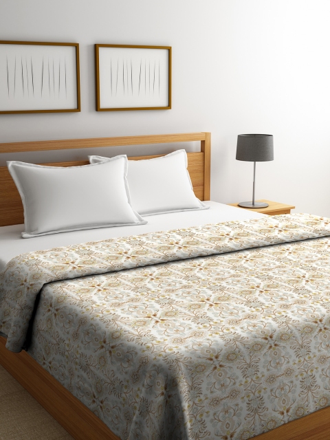 

Trident Off-White & Brown Ethnic Motifs AC Room 120 GSM Double Bed Comforter