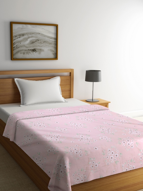 

Trident Pink & White Floral Mild Winter 210 GSM Single Bed Blanket