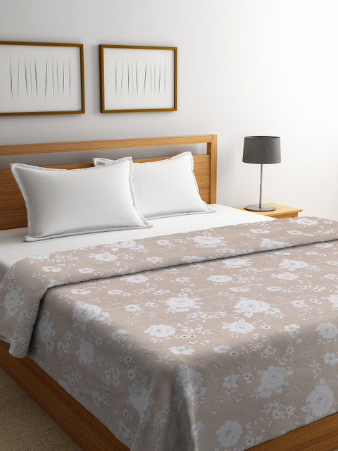 

Trident Brown Floral AC Room 210 GSM Single Bed Dohar