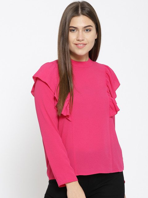 

United Colors of Benetton Women Pink Solid Top