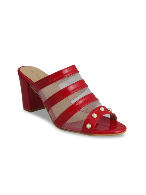 

pelle albero Women Red Solid Embellished Heels
