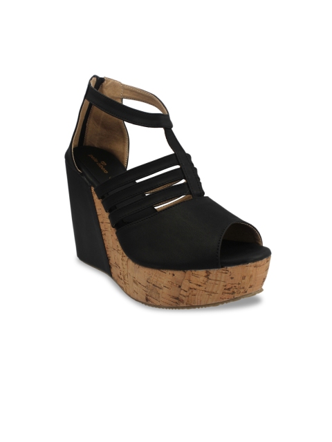 

pelle albero Women Black Solid Peep Toes