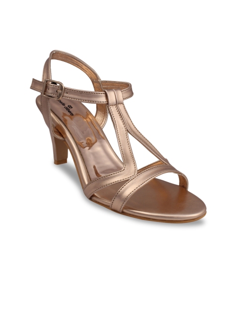 

pelle albero Women Copper-Toned Solid Sandals