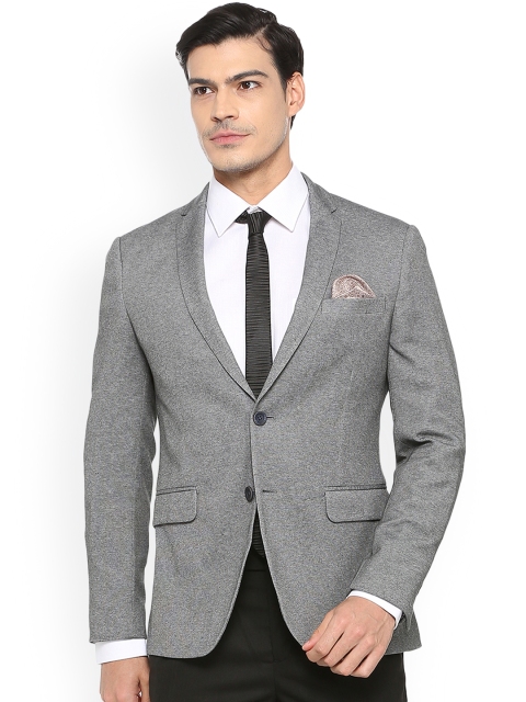 

Van Heusen Sport Men Grey Solid Slim Fit Single-Breasted Formal Blazer