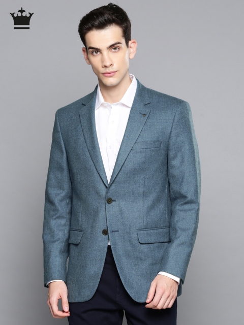 

Louis Philippe Men Blue Solid Tailored Fit Wool Formal Single-Breasted Blazer