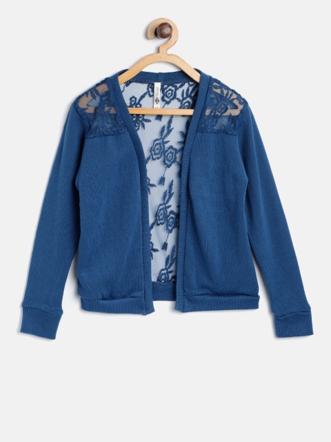 

Lee Cooper Teal Blue Lace Open Front Shrug