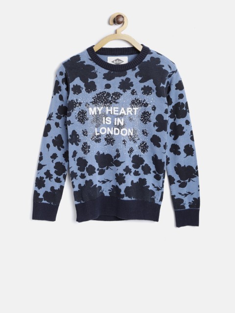 

Lee Cooper Girls Blue Printed Pullover