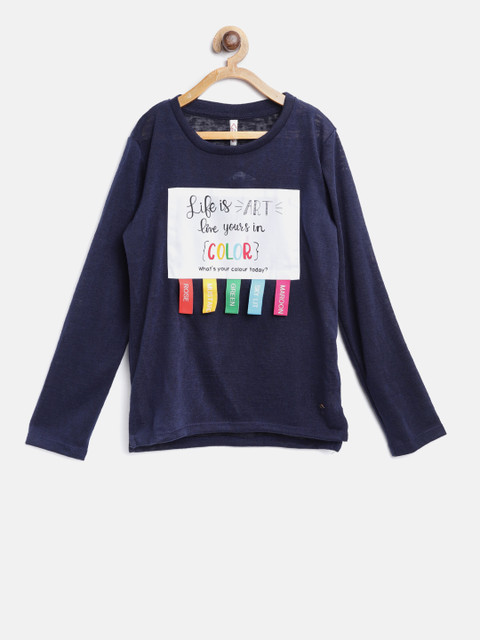 

Lee Cooper Girls Navy Blue Applique-Detail Top