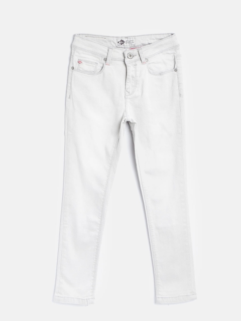 

Lee Cooper Girls Off-White Skinny Fit Mid-Rise Clean Look Stretchable Jeans