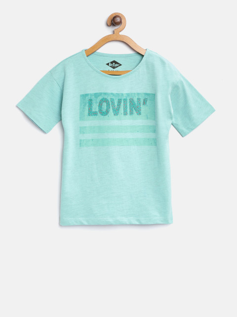 

Lee Cooper Girls Sea Green Printed Round Neck T-shirt