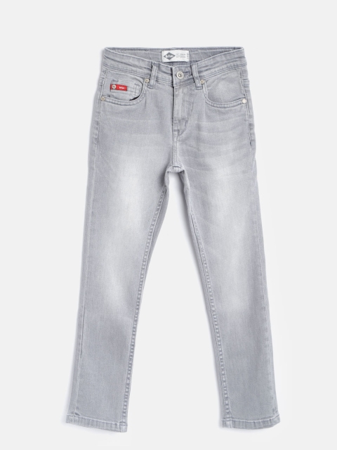 

Lee Cooper Boys Grey Slim Fit Mid-Rise Clean Look Stretchable Jeans