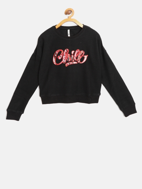 

Lee Cooper Girls Black Solid Sweatshirt