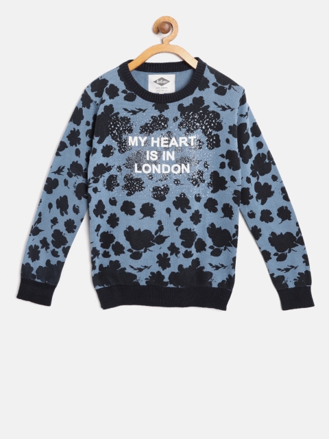 

Lee Cooper Girls Blue & Black Printed Pullover