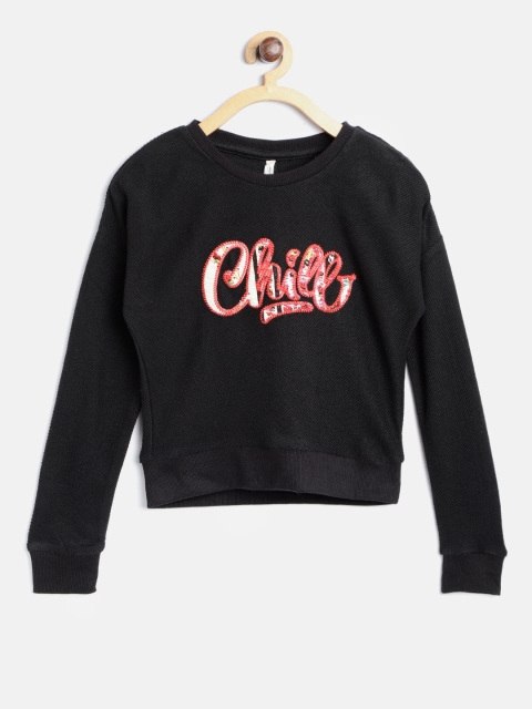 

Lee Cooper Girls Black Solid Sweatshirt