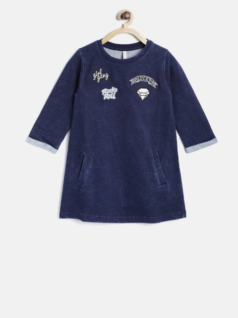 

Lee Cooper Girls Navy Blue Solid Longline Sweatshirt