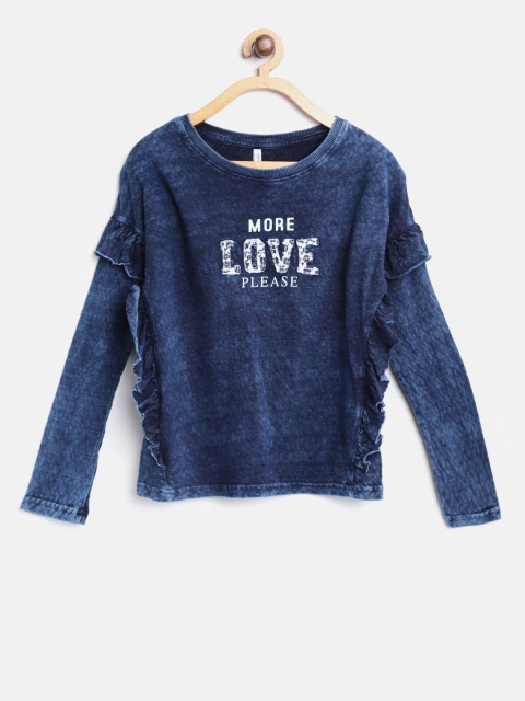 

Lee Cooper Girls Navy Blue Printed Top