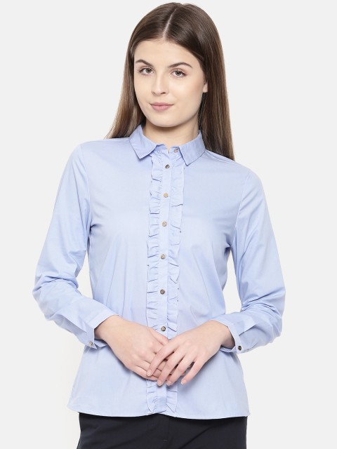 

Van Heusen Woman Women Blue Regular Fit Solid Casual Shirt