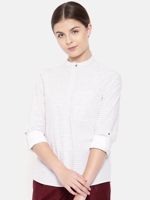 

Van Heusen Woman Women White Regular Fit Solid Semi-Formal Shirt