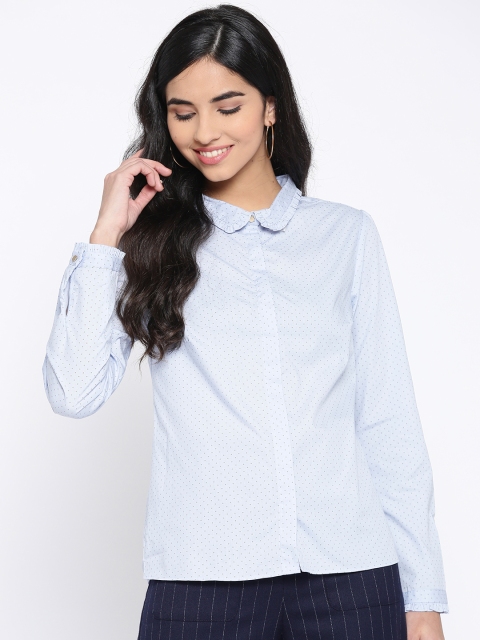 

Van Heusen Woman Blue Regular Fit Printed Formal Shirt