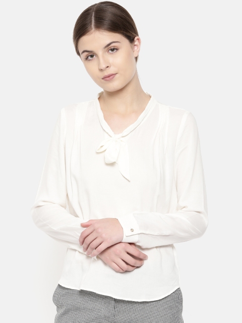 

Van Heusen Woman Off-White Solid Top