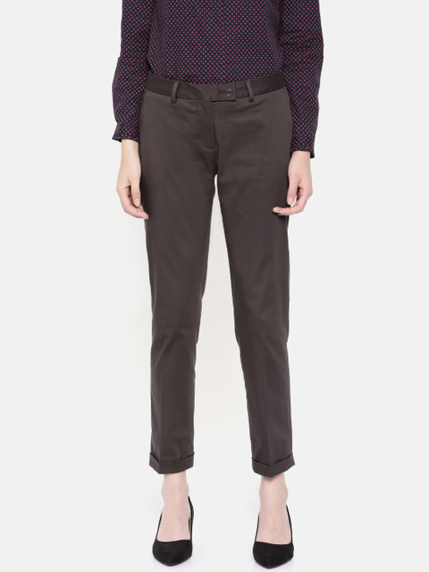 

Van Heusen Woman Women Grey Regular Fit Solid Formal Trousers