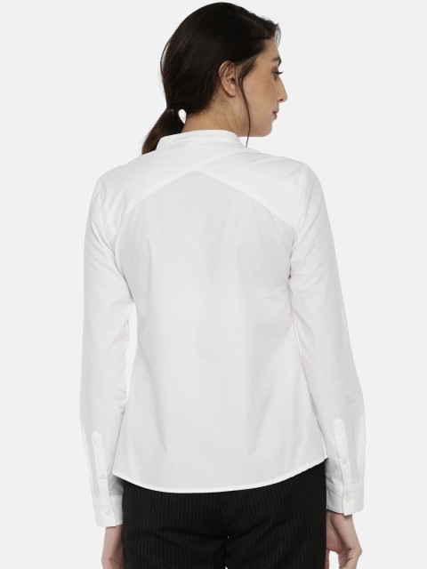 

Van Heusen Woman Women White Regular Fit Self Design Formal Shirt