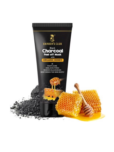 

BARBERS CLUB Charcoal Peel Off Mask with Organic Honey 60 gms, Black