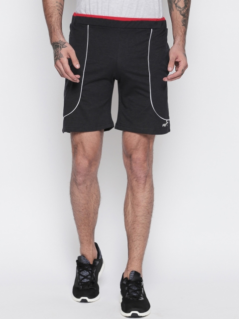 

FiTZ Men Charcoal Striped Regular Fit Sports Shorts