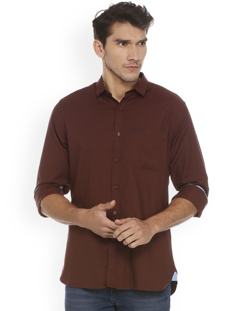 

Allen Solly Men Maroon Slim Fit Solid Casual Shirt