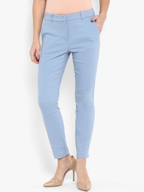 

Forever New Women Blue Slim Fit Solid Regular Trousers