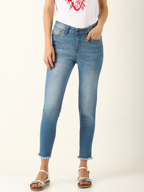 

Blue Saint Women Blue Skinny Fit Mid-Rise Clean Look Stretchable Jeans