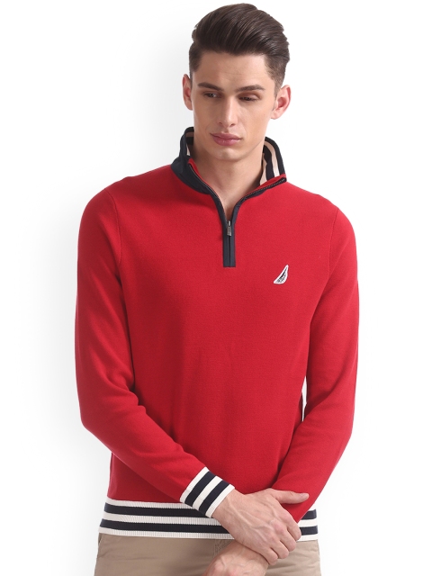 

Nautica Men Red Solid Pullover