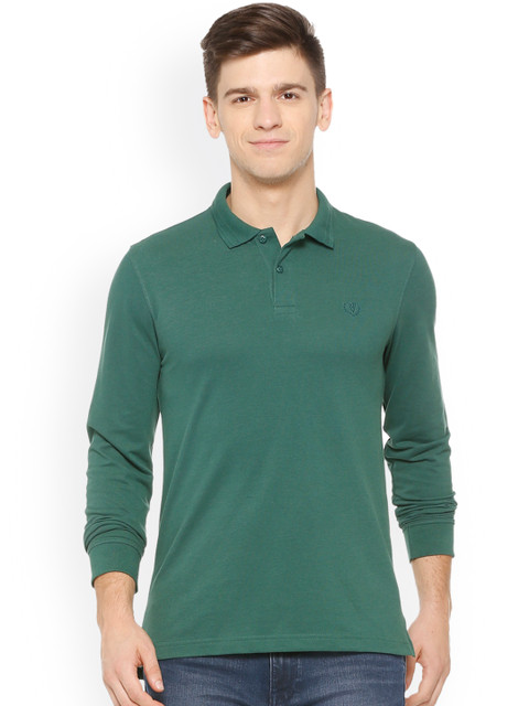 

Van Heusen Sport Men Green Solid Polo Collar T-shirt