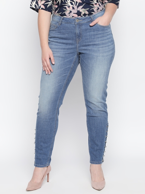 

JUNAROSE Plus Size Women Blue Skinny Fit Mid-Rise Clean Look Stretchable Jeans
