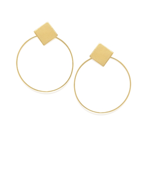 

OOMPH Gold-Toned Circular Drop Earrings