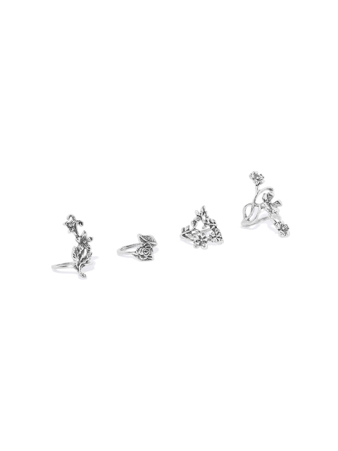 

OOMPH Set Of 4 Rings, Silver