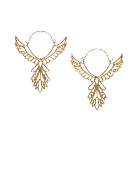 

OOMPH Gold-Toned Contemporary Drop Earrings