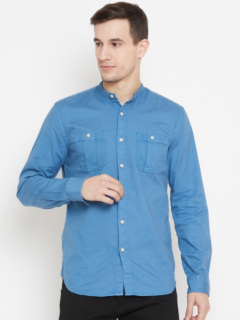 

Jack & Jones Men Blue Slim Fit Solid Casual Shirt