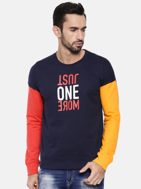 

Jack & Jones Men Navy Blue Printed Sweatshirt