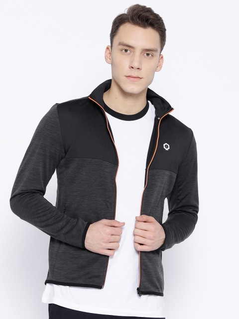 

Jack & Jones Men Charcoal Grey & Black Solid Sweatshirt