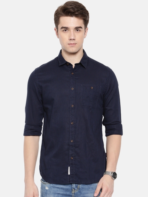 

Jack & Jones Men Navy Blue Slim Fit Solid Casual Shirt