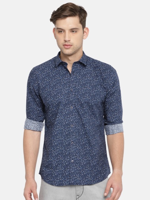 

Jack & Jones Men Blue Slim Fit Printed Casual Shirt