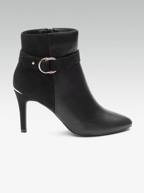 

DOROTHY PERKINS Women Black Solid Heeled Boots