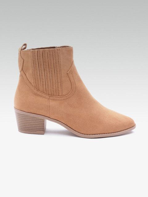 

DOROTHY PERKINS Women Tan Brown Solid Heeled Boots