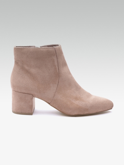 

DOROTHY PERKINS Women Dusty Pink Solid Mid-Top Heeled Boots