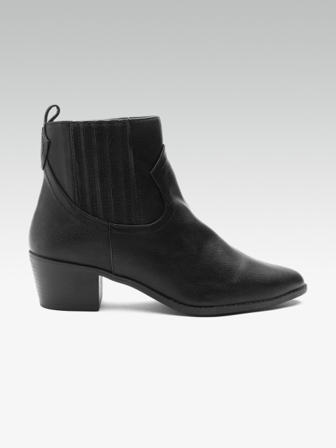 

DOROTHY PERKINS Women Black Solid Heeled Boots