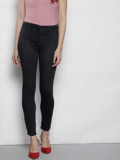 

DOROTHY PERKINS Women Petite Charcoal Grey Solid Super-Skinny Denim Jeggings